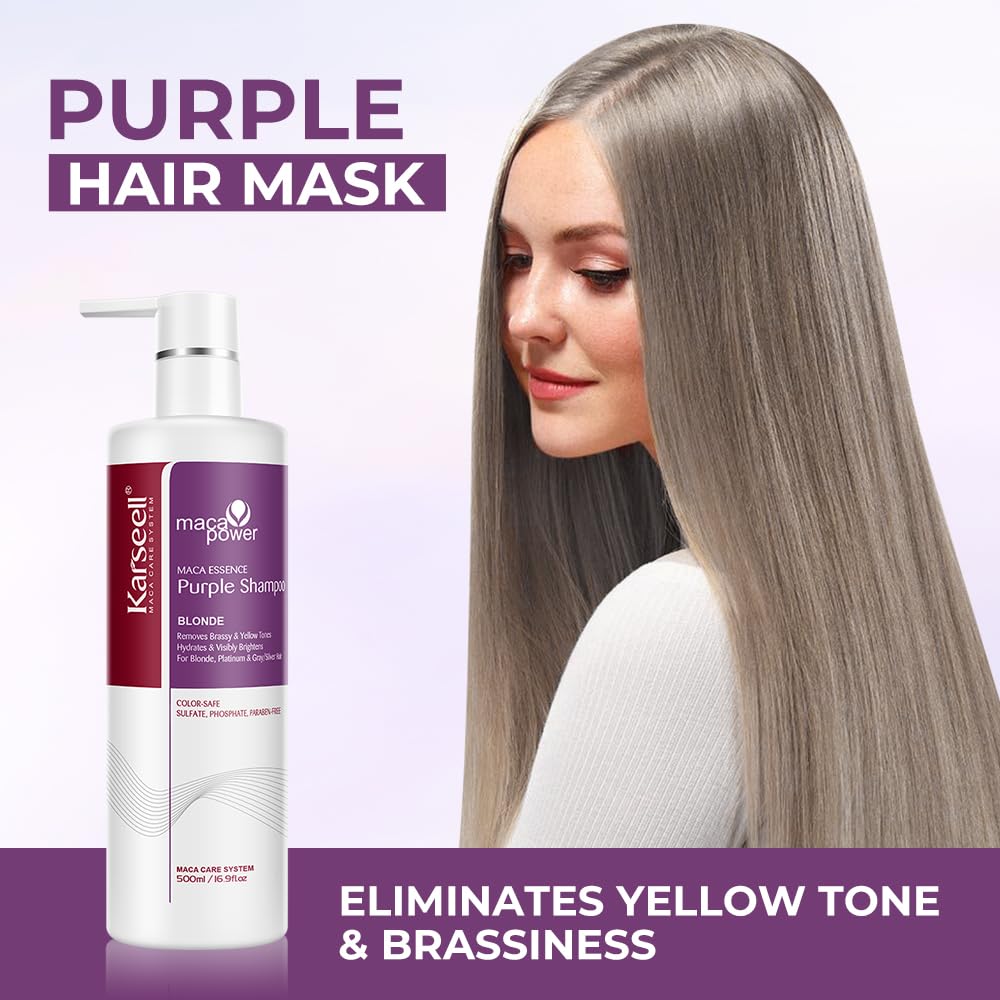 Karseell Purple Shampoo for Blonde Silver Gray Highlighted Hair - 500ml