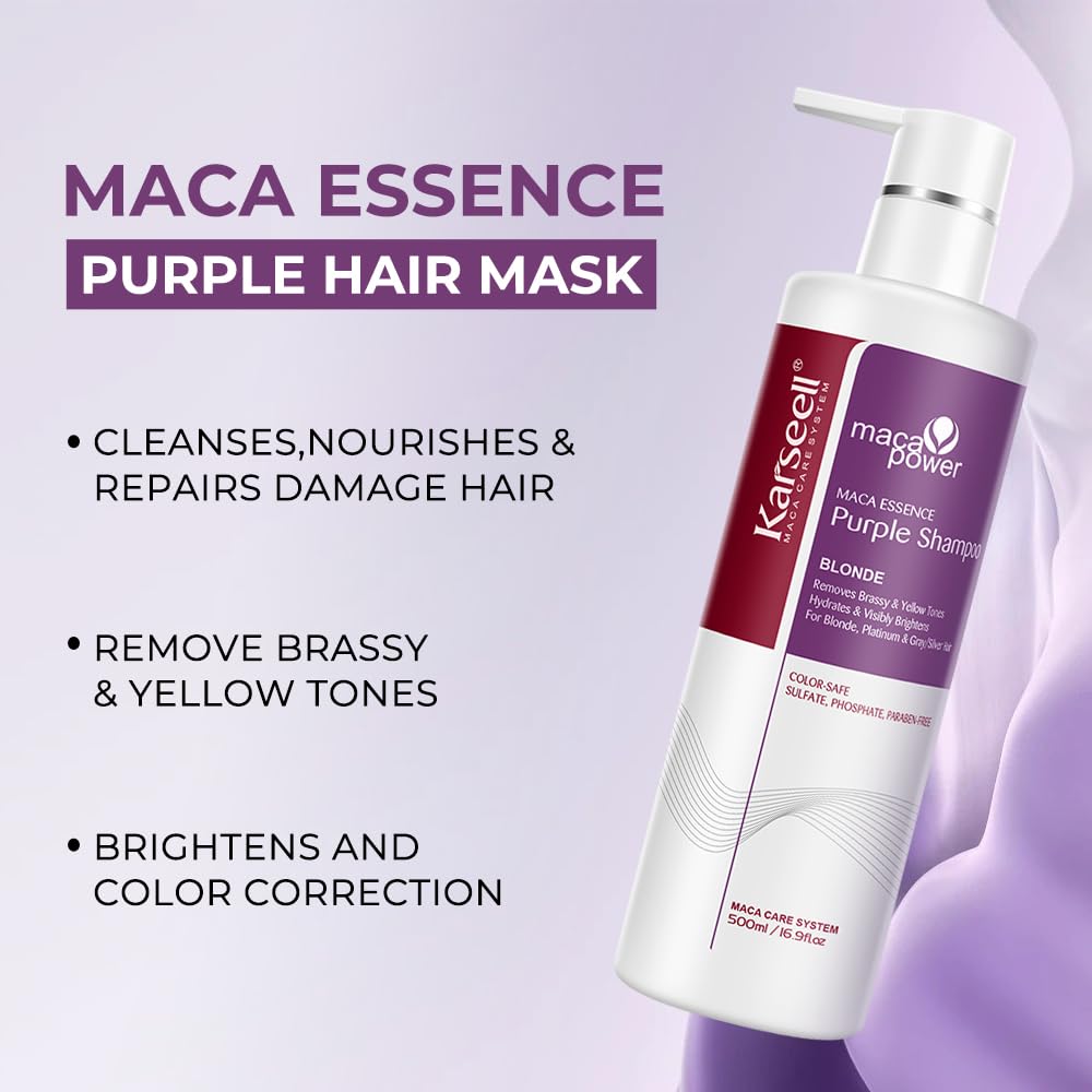 Karseell Purple Shampoo for Blonde Silver Gray Highlighted Hair - 500ml