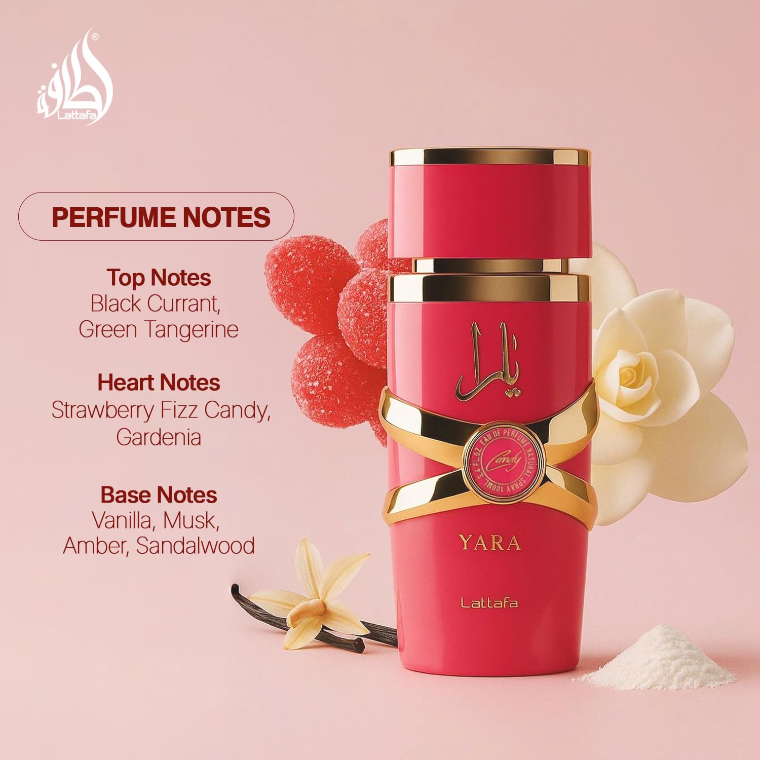 Lattafa Yara Candy, Eau de Parfum Long-Lasting Fragrance for Women - 100 ml