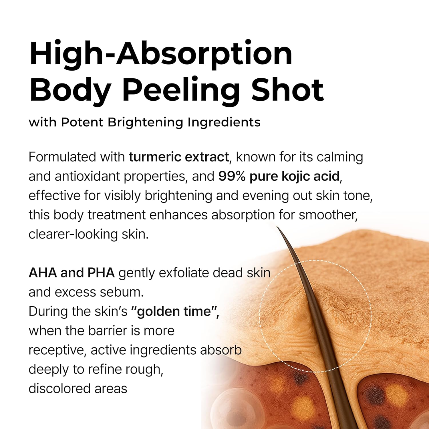 Dr. Melaxin Body Peel Shot Spray Face Peeling Kojic Acid Turmeric Spray - 200ml