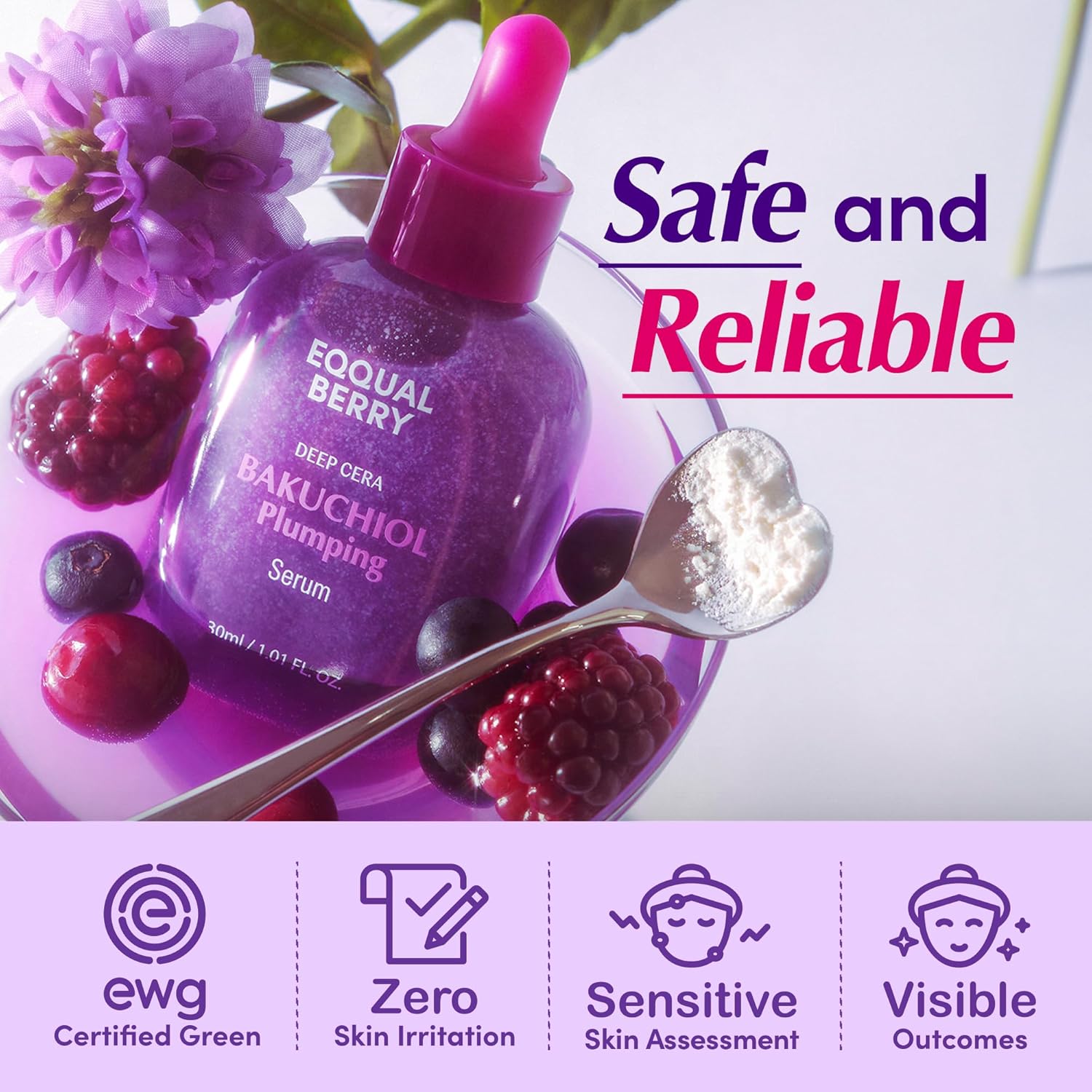 EQQUALBERRY Bakuchiol Plumping Face Serum - 30ml