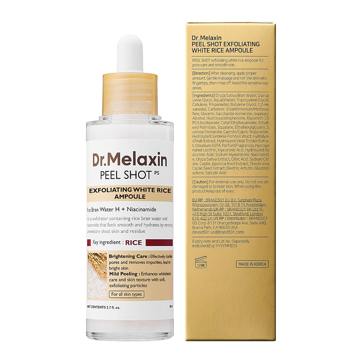 Dr. Melaxin Peel Shot Glow White Rice Peeling Ampoule - 80ml