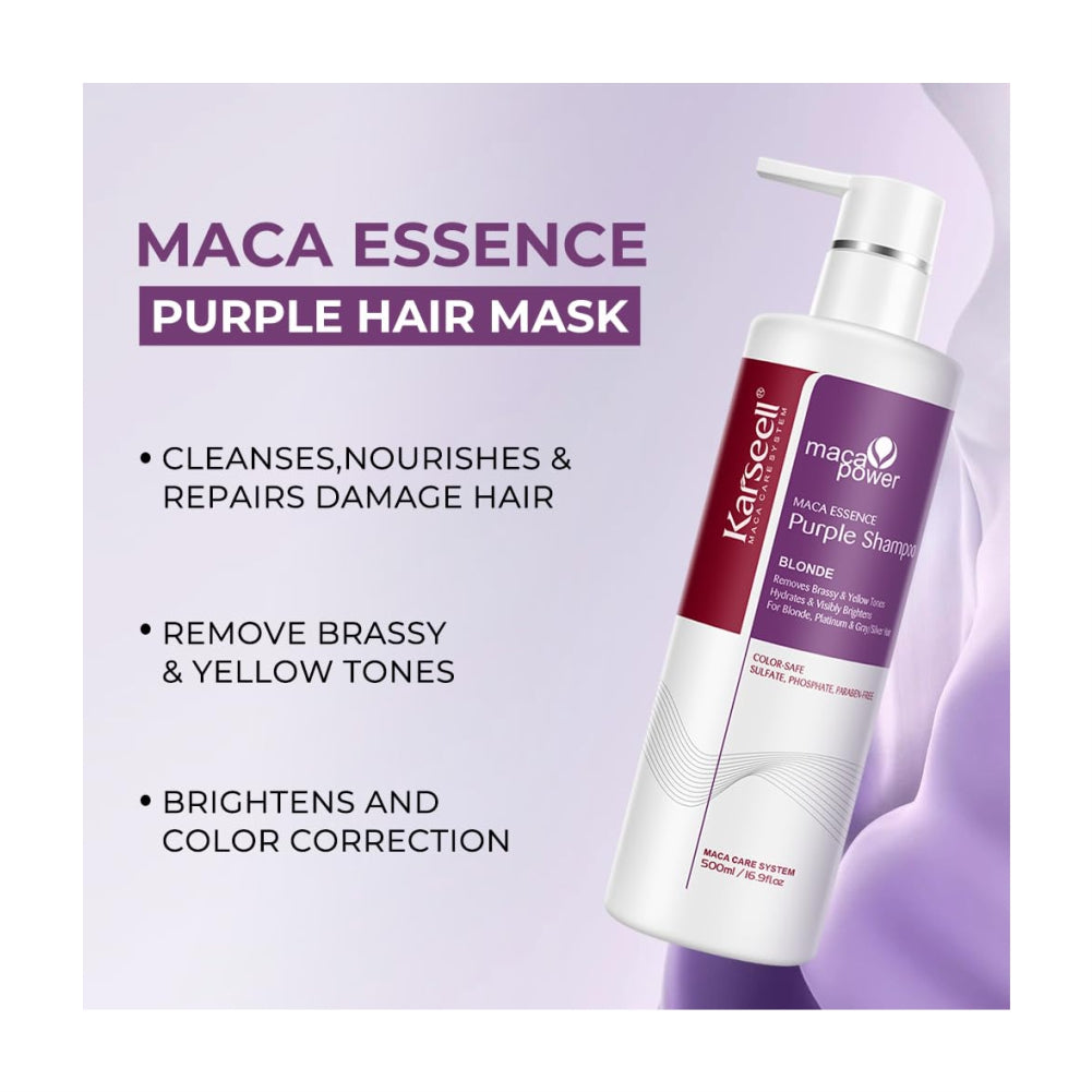 Karseell Purple Shampoo for Blonde Silver Gray Highlighted Hair - 500ml