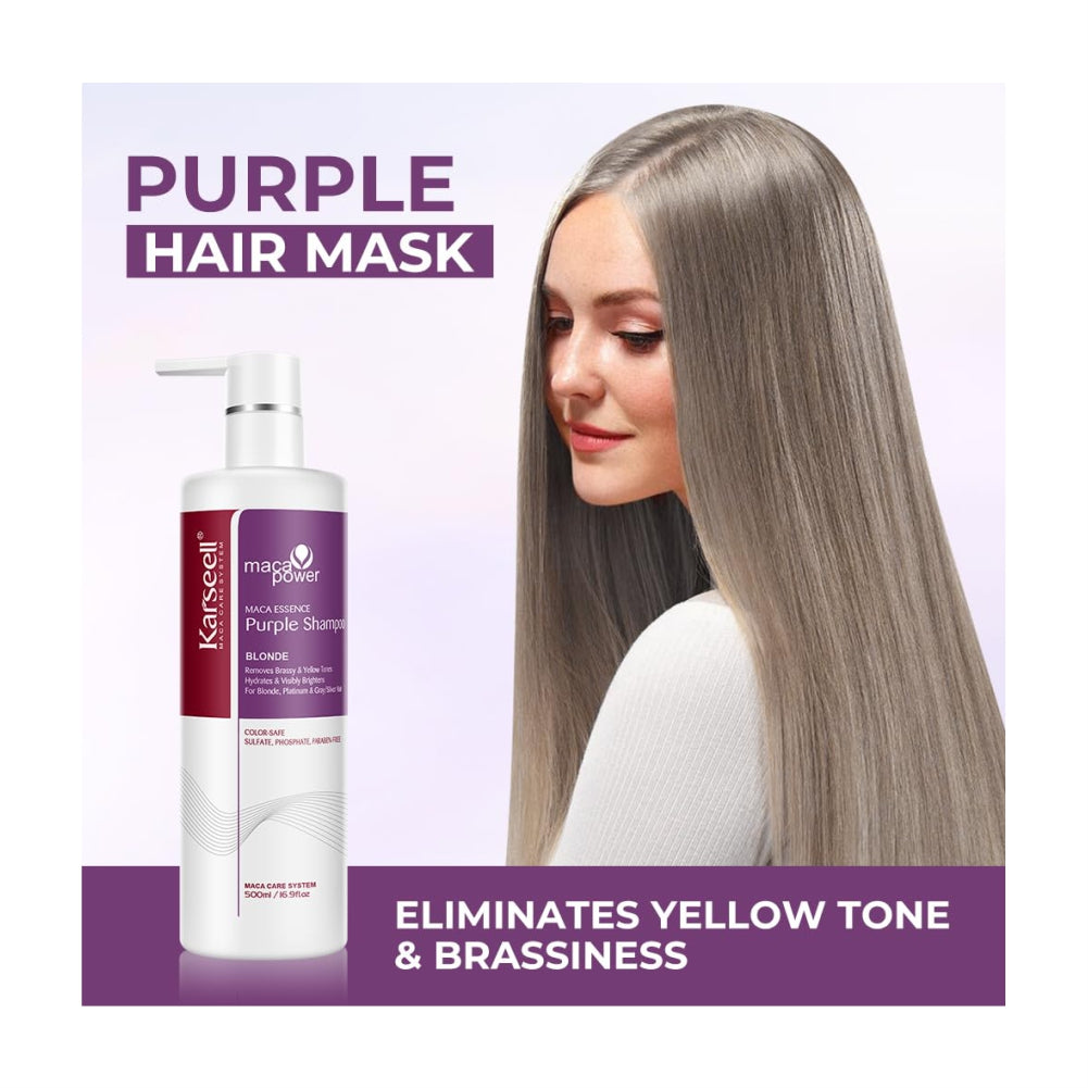 Karseell Purple Shampoo for Blonde Silver Gray Highlighted Hair - 500ml