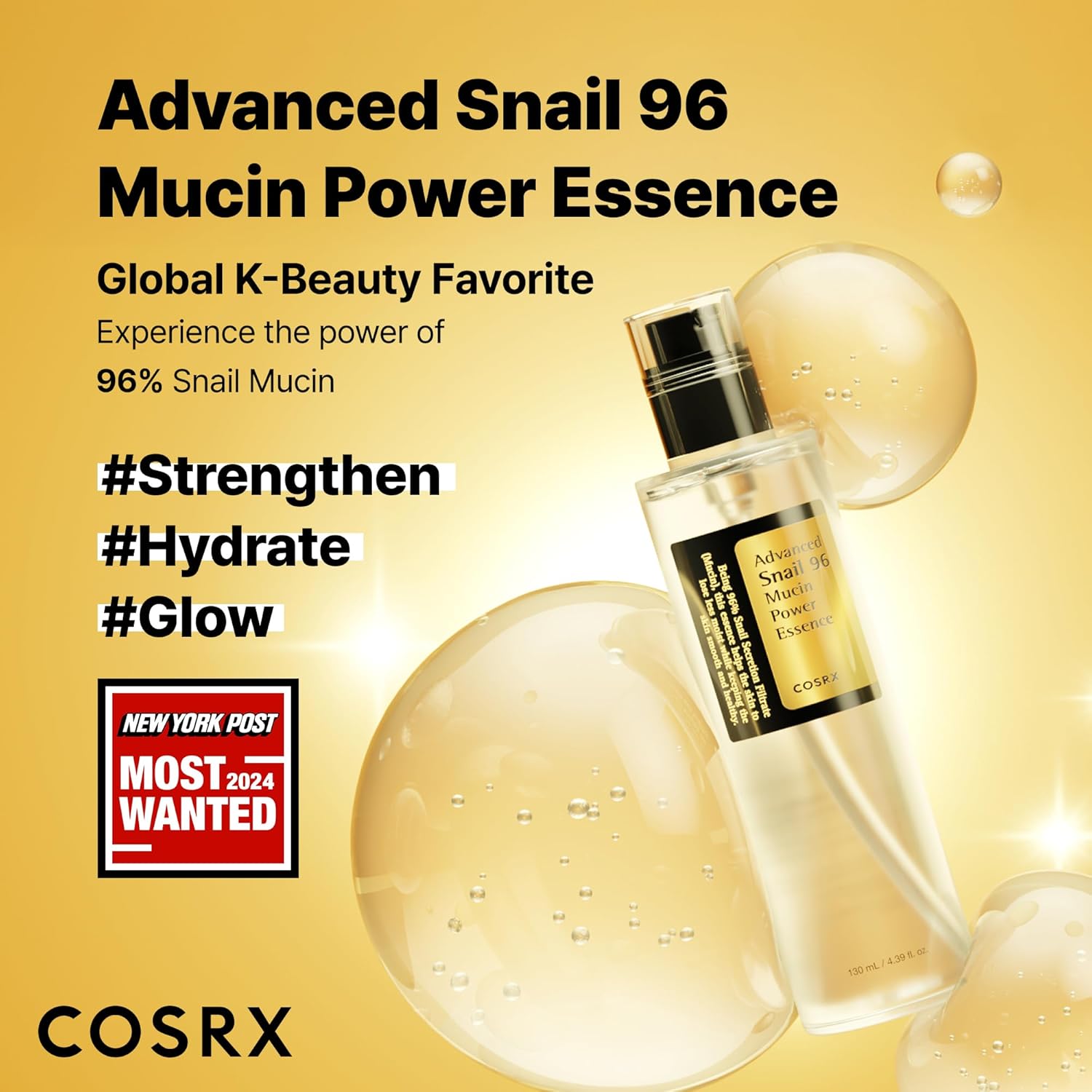 COSRX Advanced Snail 96 Mucin Power Essence 3.38 Fl Oz (100 ml)