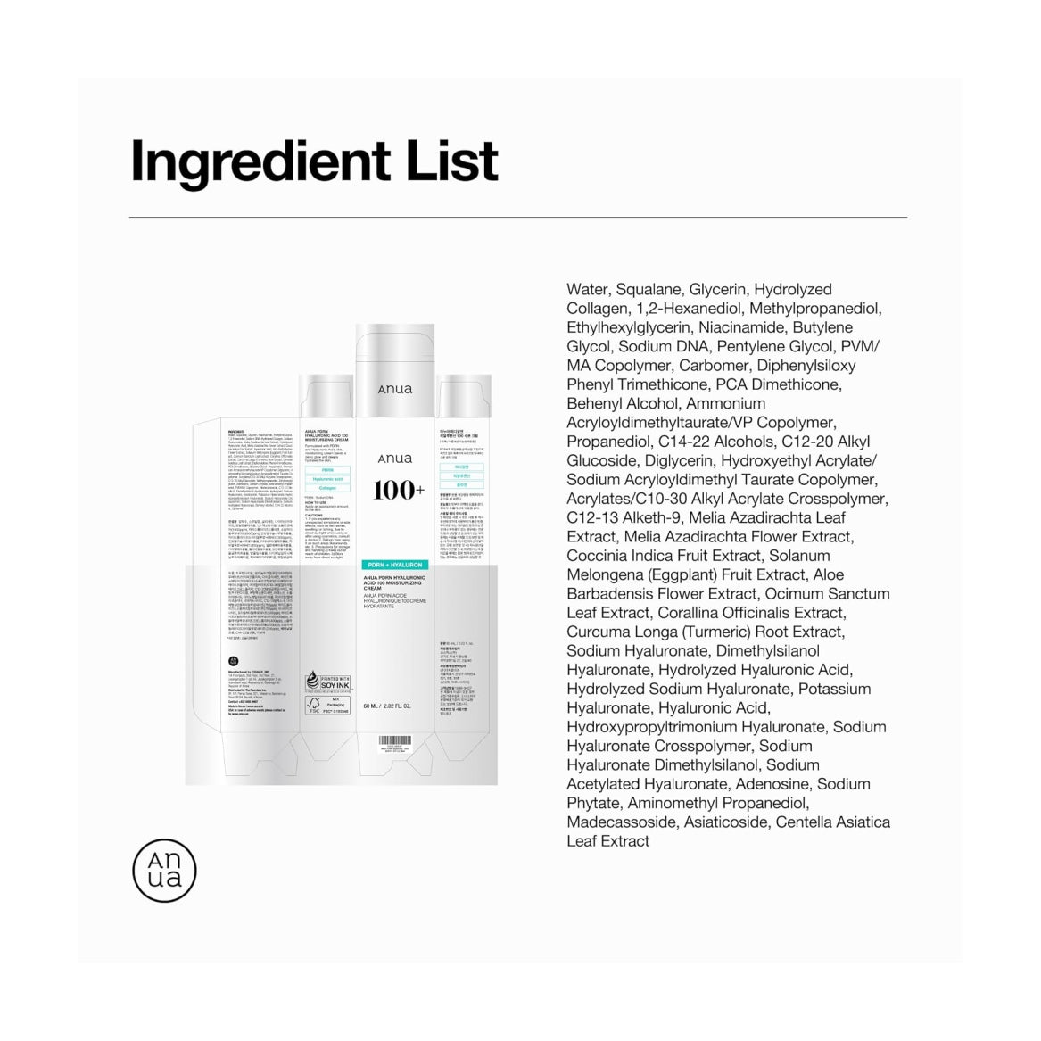 ANUA PDRN Hyaluronic Acid 100 Moisturizing Cream