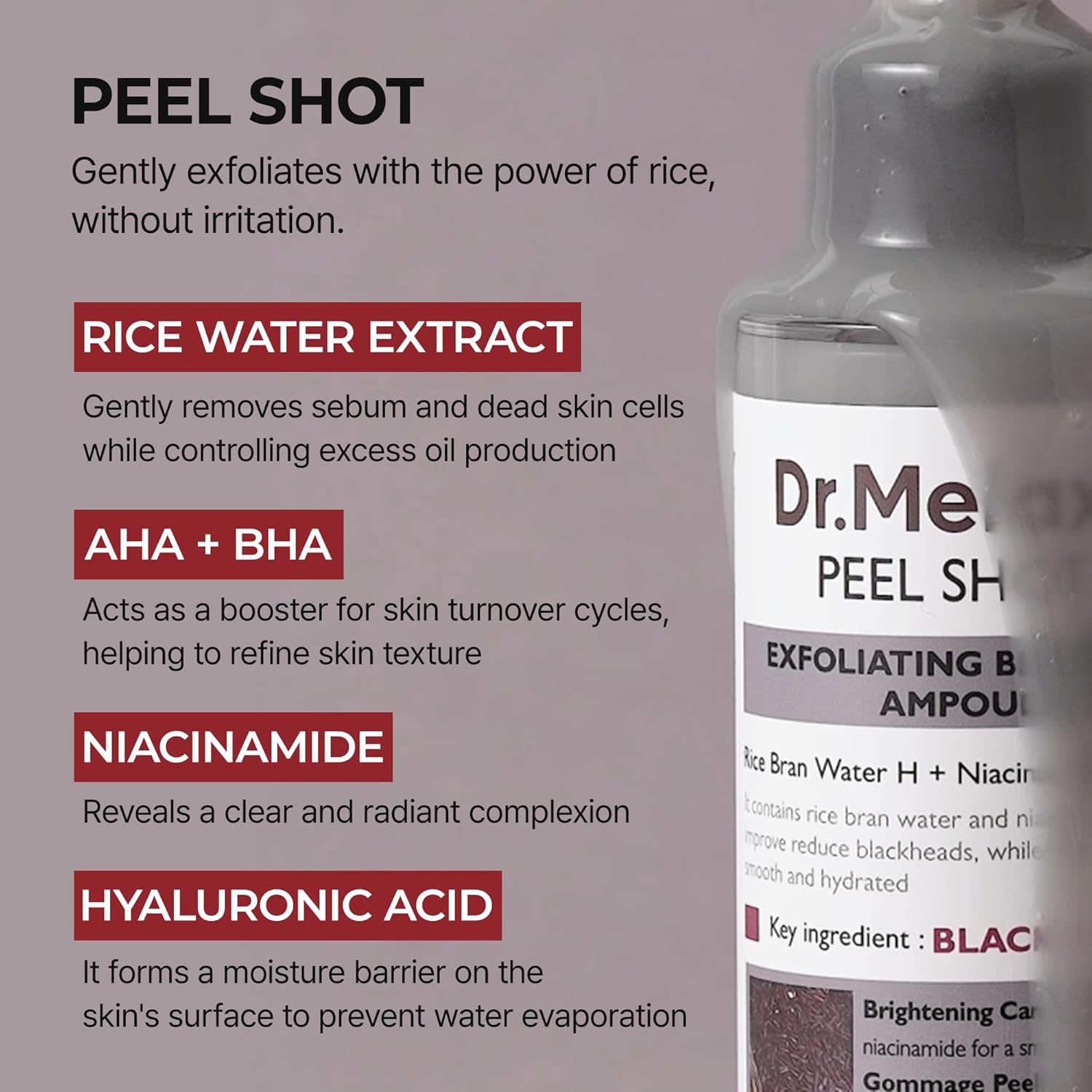 Dr. Melaxin Peel Shot Glow Rice Peeling Ampoule - 80ml