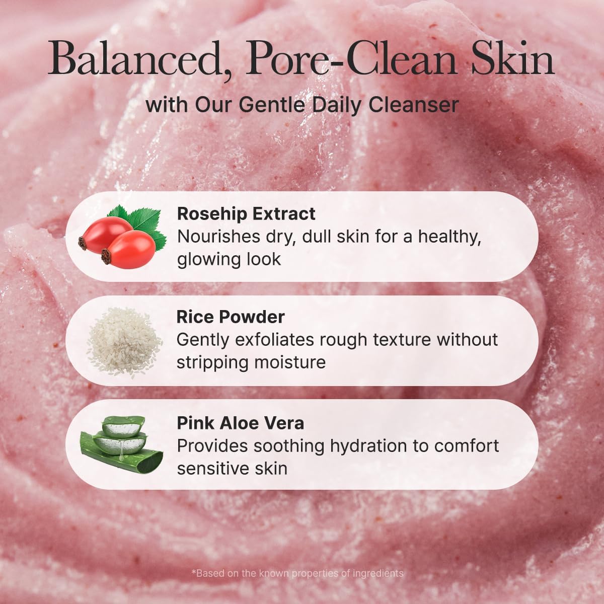 Arencia Rosehip Brightening Rice Mochi Face Cleanser & Daily Scrub