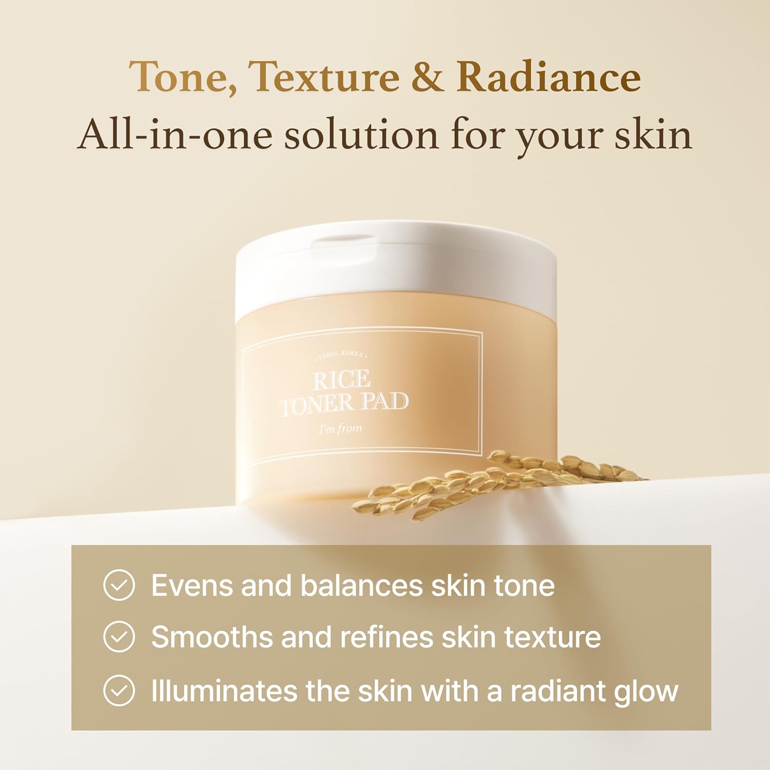 I'm from Rice Toner Pads 60 Sheets - 140ml