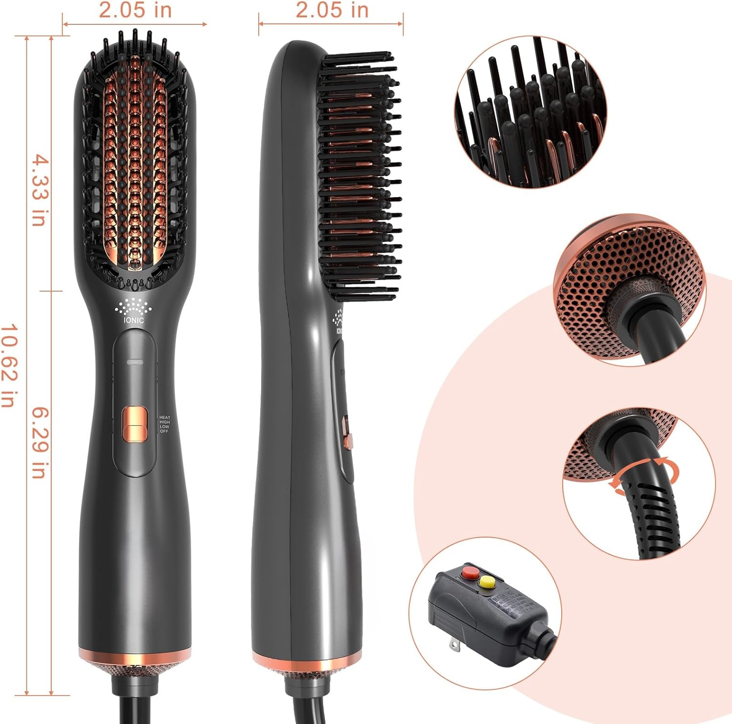 Joy Professional 3-in-1 Hair Styling Brush with Hair Dryer