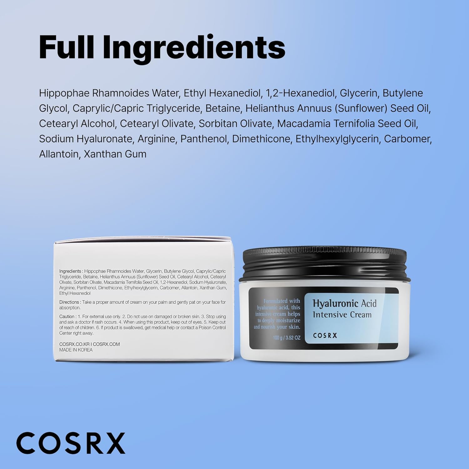 COSRX Hyaluronic Acid Moisturizing Cream - 100g