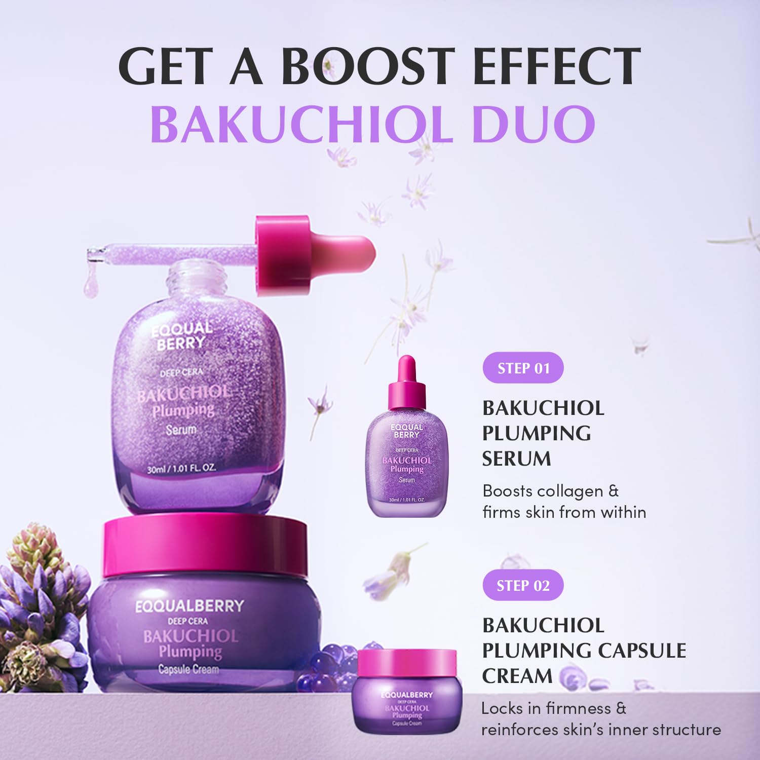 EQQUALBERRY Bakuchiol Plumping Face Serum - 30ml