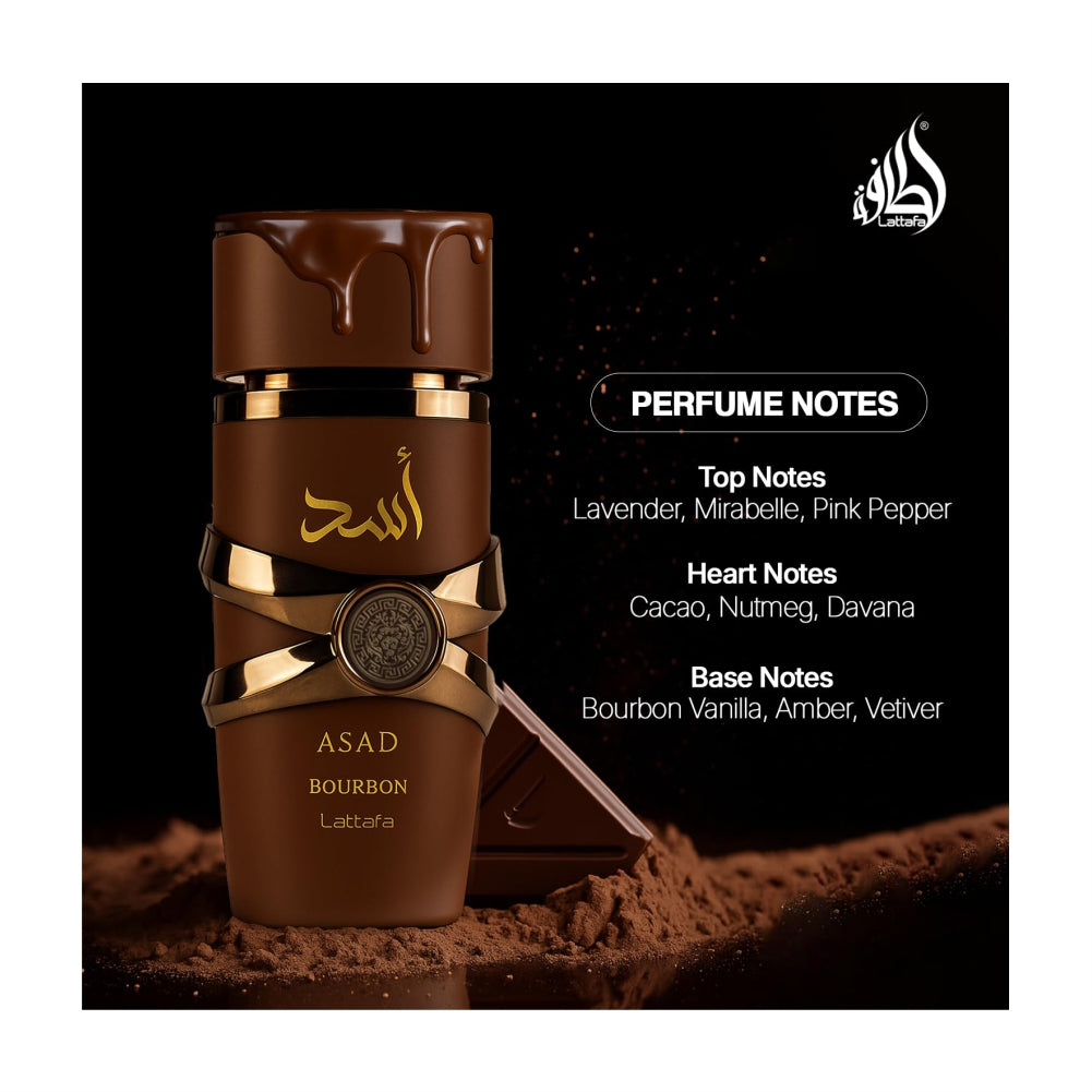 Lattafa Asad Bourbon, Eau de Parfum Spray for Unisex - 100 ml