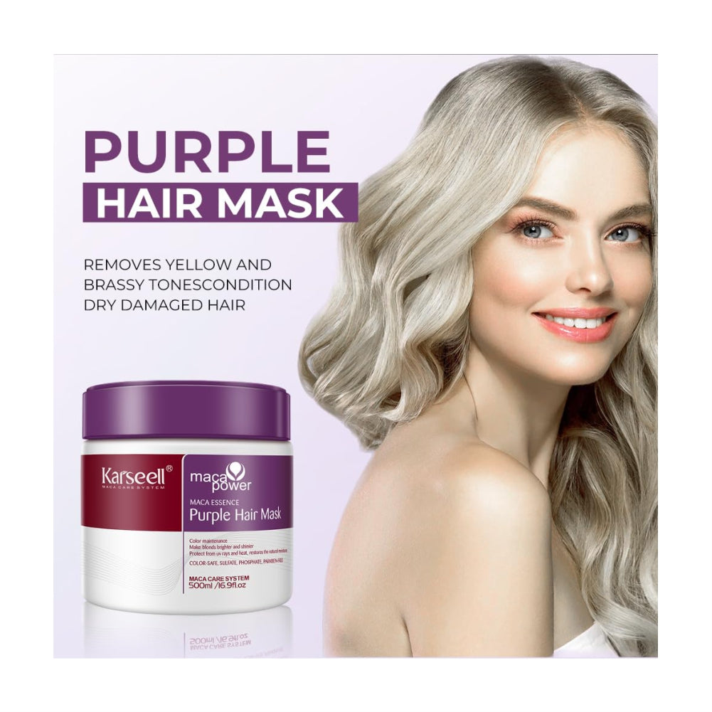 Karseell For Blonde Silver Gray Highlighted Hair Purple Hair Mask - 500ml