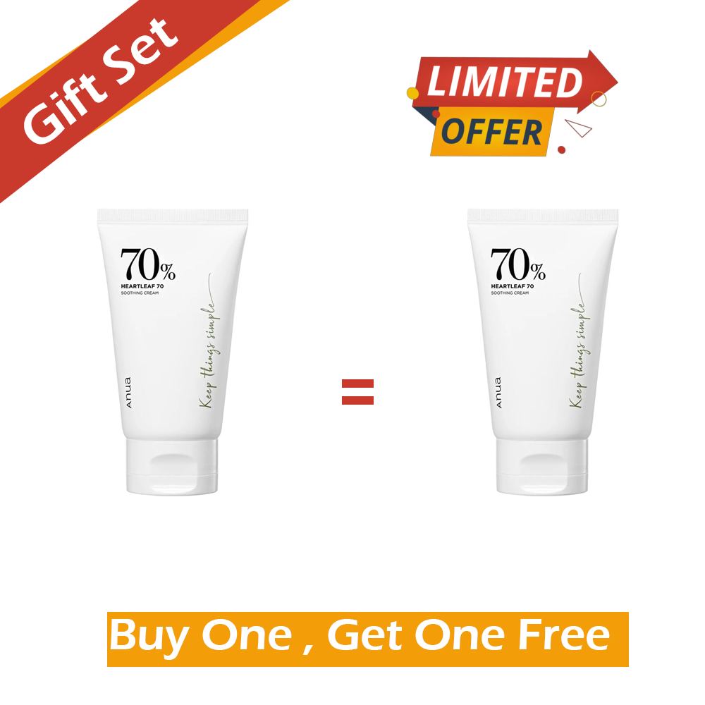 ANUA HEARTLEAF 70% SOOTHING CREAM 100ml - Buy 1 Get 1 Free